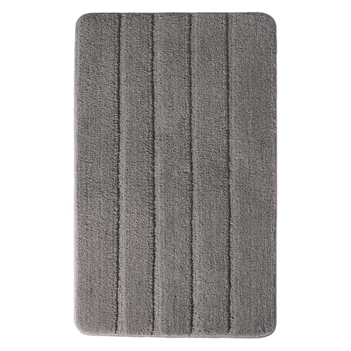 Schiesser Badteppich Milano mit weichem Flor und rutschhemmender Rückseite | 50x80cm | Dunkelgrau | Anthrazit von Schiesser