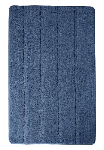 Schiesser Badteppich Milano mit rutschhemmender Rückenbeschichtung, Farbe:Marine, Größe:60 x 100 cm von Schiesser