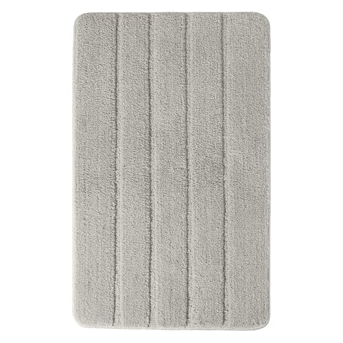 Schiesser Badteppich Milano mit weichem Flor und rutschhemmender Rückseite | 60x100cm | Hellgrau von Schiesser