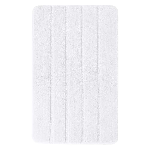 Schiesser Badteppich Milano mit weichem Flor und rutschhemmender Rückseite | 60x100cm | Weiß von Schiesser