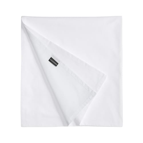 Schiesser Bettlaken Smoothy | Ohne Gummizug | Uni | Renforcé | 100% Baumwolle | Oeko-Tex Zertifiziert | 160x260cm | Weiß von Schiesser
