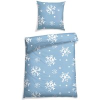 Schiesser Bettwäsche "Skadi aus weicher Baumwolle mit weißen Schneeflocken" 2 Stk. tlg. MADE IN GREEN by OEKO-TEX-zertifiziert Schiesser Bettwäsche "Skadi aus weicher Baumwolle mit weißen Schneeflocken" 2 Stk. tlg. MADE IN GREEN by OEKO-TEX-zertifiziert von Schiesser