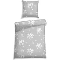Schiesser Bettwäsche "Skadi aus weicher Baumwolle mit weißen Schneeflocken" 2 Stk. tlg. MADE IN GREEN by OEKO-TEX-zertifiziert von Schiesser