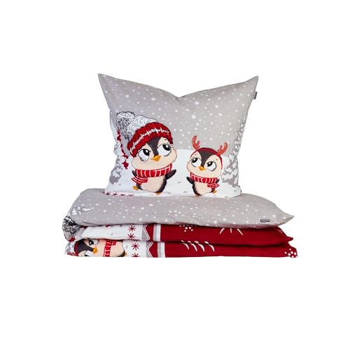 Schiesser Bettwäscheset Antoni - Feinbiber - 2-teilig - 135 x 200 cm - Grau von Schiesser