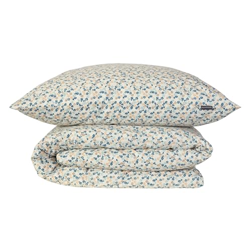 Schiesser Bettwäscheset Ditsy | 2-teilig | Floral | Renforcé | 100% Baumwolle | Oeko-Tex Zertifiziert | Reißverschluss | 135x200cm + 80x80cm | Creme von Schiesser