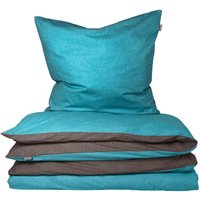 Schiesser - Bettwäscheset Doubleface - Renforcé - 2-teilig - 155 x 220 cm - Türkis-Dunkelgrau Schiesser - Bettwäscheset Doubleface - Renforcé - 2-teilig - 155 x 220 cm - Türkis-Dunkelgrau von Schiesser