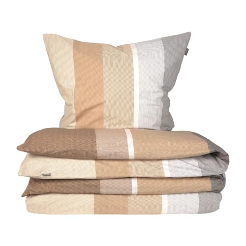 Schiesser Bettwäscheset Endy Stripes - Renforcé - 2-teilig - 135 x 200 cm - Sand von Schiesser