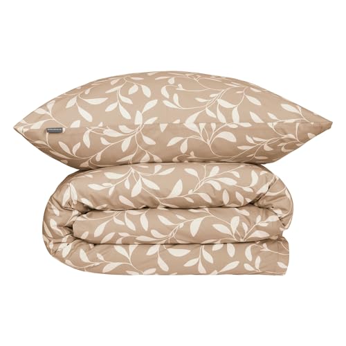 Schiesser Bettwäscheset Liliebeth | 2-teilig | Blumen | Renforcé | 100% Baumwolle | Oeko-Tex Zertifiziert | Reißverschluss | 135x200cm + 80x80cm | Sand von Schiesser