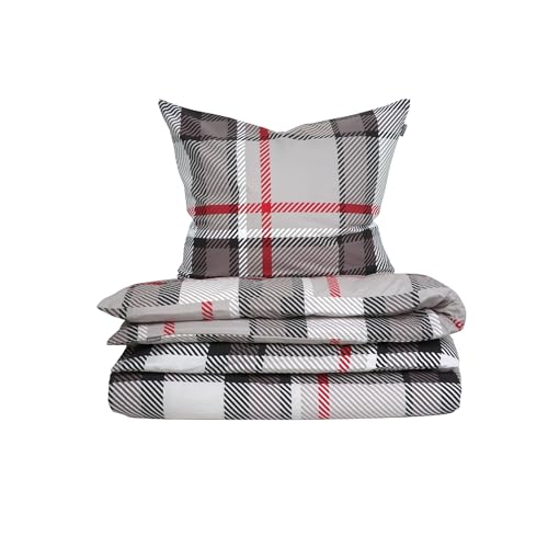 Schiesser Bettwäscheset Talisa - Feinbiber - 2-teilig - 155 x 220 cm - Grau von Schiesser