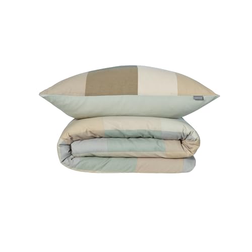 Schiesser Bettwäscheset Travis - Feinbiber - 2-teilig - 155 x 220 cm - Grün von Schiesser