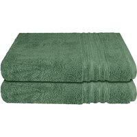 Schiesser Duschtücher "Milano aus 100% Baumwolle mit eleganter Bordüre in Hoch-Tief-Optik", (Set, 2 St., 2er Set Badetücher 70 x 140 cm), Made in Green von Schiesser
