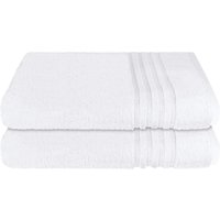 Schiesser Duschtücher "Milano aus 100% Baumwolle mit eleganter Bordüre in Hoch-Tief-Optik", (Set, 2 St., 2er Set Badetücher 70 x 140 cm), Made in Green von Schiesser