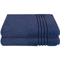 Schiesser Duschtücher "Milano aus 100% Baumwolle mit eleganter Bordüre in Hoch-Tief-Optik", (Set, 2 St., 2er Set Badetücher 70 x 140 cm), Made in Green von Schiesser