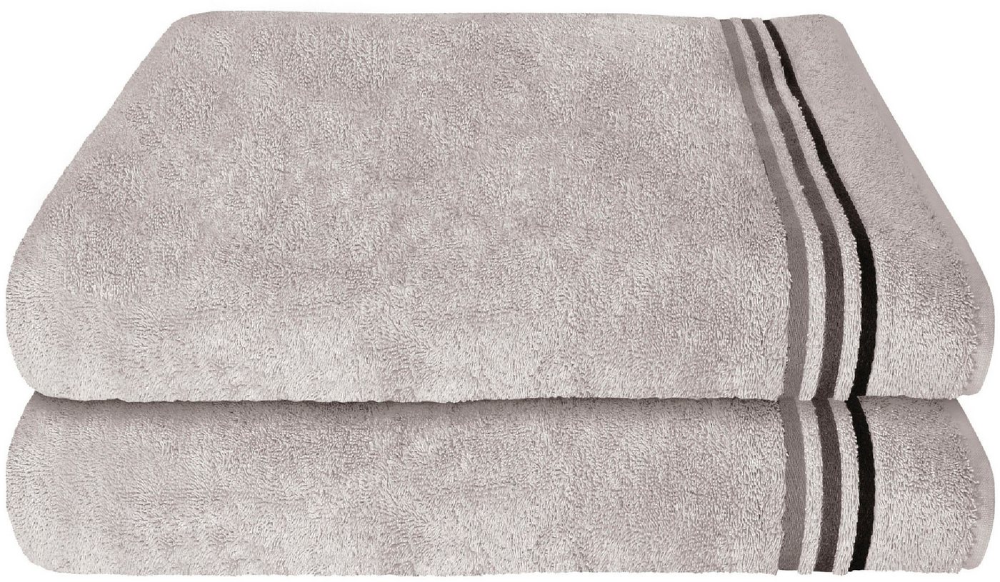 Schiesser Duschtücher Skyline Color aus 100 % Baumwolle mit eleganter Streifenbordüre, Frottier (Set, 2-St), MADE IN GREEN by OEKO-TEX® von Schiesser