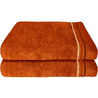 Schiesser Duschtücher "Skyline Color aus 100 % Baumwolle mit eleganter Streifenbordüre", (Set, 2 St., 2 Badetücher (70x140 cm), MADE IN GREEN by OEKO-TEX von Schiesser