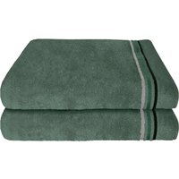 Schiesser Duschtücher "Skyline Color aus 100 % Baumwolle mit eleganter Streifenbordüre", (Set, 2 St., 2 Badetücher (70x140 cm), MADE IN GREEN by OEKO-TEX von Schiesser