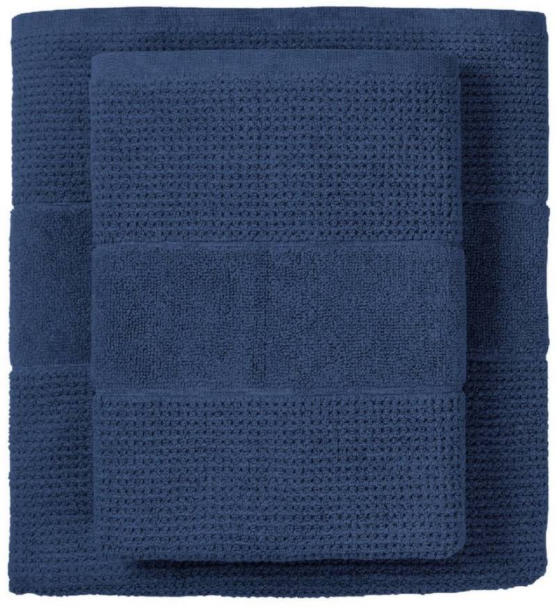 Schiesser Duschtücher Turin aus 100% Baumwolle in dezenter Reiskornoptik, Frottier (Set, 2-St), MADE IN GREEN by OEKO-TEX® von Schiesser