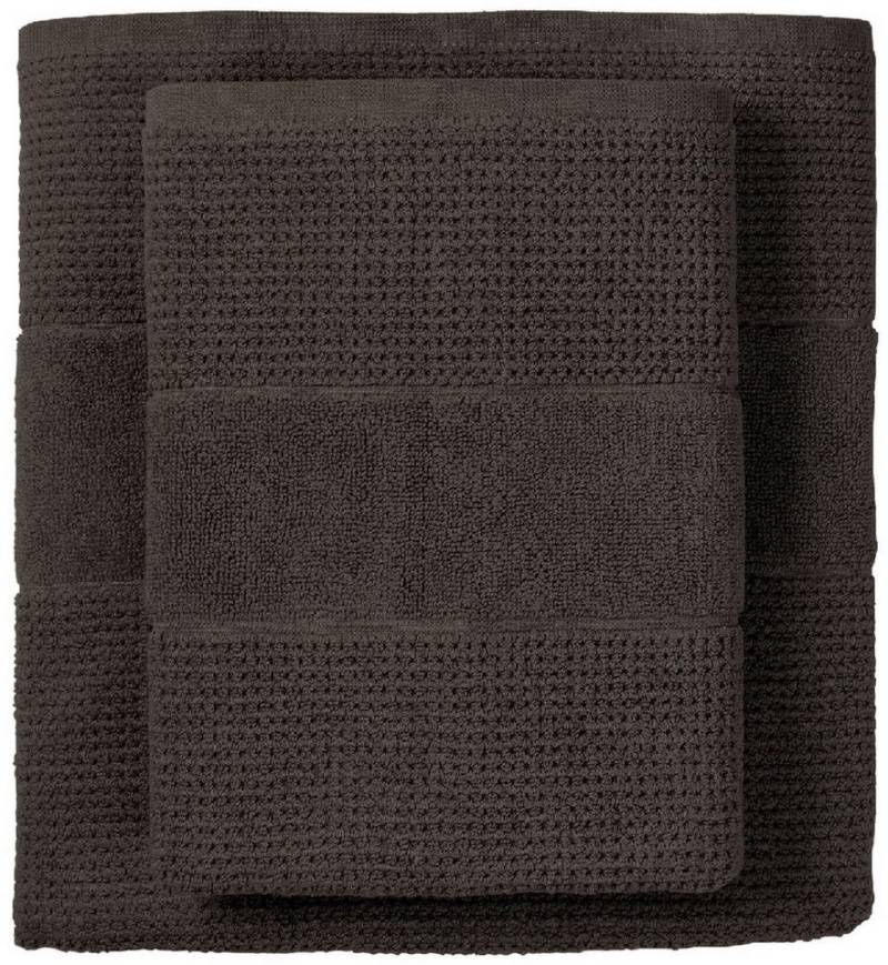 Schiesser Duschtücher Turin aus 100% Baumwolle in dezenter Reiskornoptik, Frottier (Set, 2-St), MADE IN GREEN by OEKO-TEX® von Schiesser