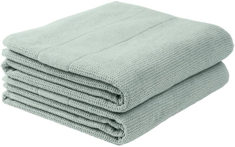 Schiesser Duschtücher Turin aus 100% Baumwolle in dezenter Reiskornoptik, Frottier (Set, 2-St), MADE IN GREEN by OEKO-TEX® von Schiesser