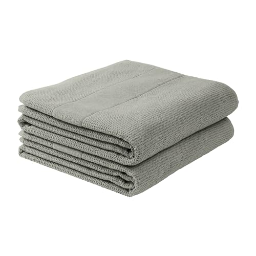 Schiesser Frottier Frottier Duschtuch Turin im 2er Set | 100% Baumwolle aus nachhaltiger Produktion | flauschig, saugstark, farbecht | 70x140cm | Grau von Schiesser