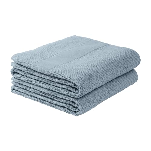 Schiesser Frottier Frottier Duschtuch Turin im 2er Set | 100% Baumwolle aus nachhaltiger Produktion | flauschig, saugstark, farbecht | 70x140cm | Hellblau von Schiesser
