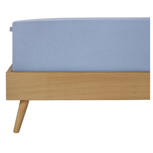 Schiesser Edeljersey Spannbettlaken Jessi | 100% gekämmte Baumwolle aus nachhaltiger Produktion | für Matratzen 90x200cm bis 100x200cm | Matratzenhöhe bis 22cm | Hellblau von Schiesser