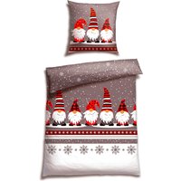 Schiesser Feinbiber X-Mas Bettwäsche »Wichtel« - grau von Schiesser