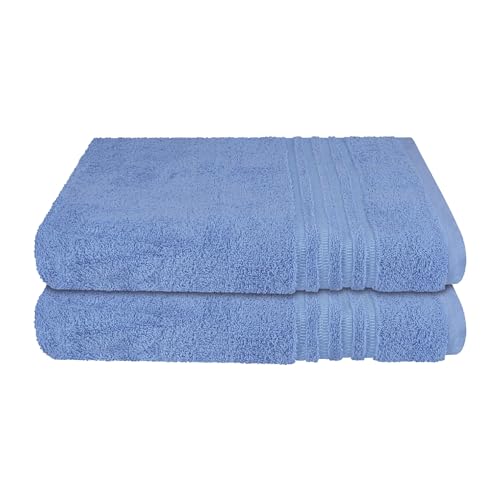 Schiesser Frottier Duschtuch Milano im 2er Set | 100% Baumwolle aus nachhaltiger Produktion | weich, saugstark, farbecht | 70x140cm | Hellblau von Schiesser