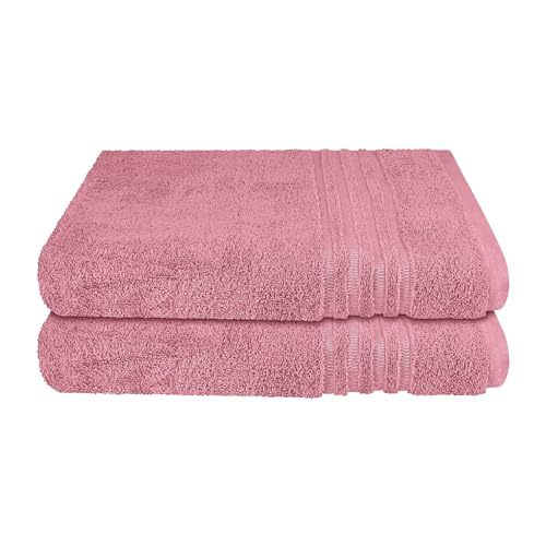 Schiesser Frottier Duschtuch Milano im 2er Set | 100% Baumwolle aus nachhaltiger Produktion | weich, saugstark, farbecht | 70x140cm | Malve von Schiesser