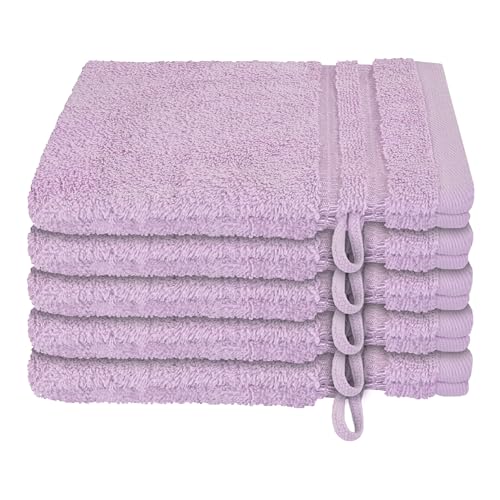 Schiesser Frottier Waschhandschuh Milano im 5er Set | 100% Baumwolle aus nachhaltiger Produktion | weich, saugstark, farbecht | 16x22cm | Rosé von Schiesser
