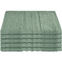 Schiesser Gästehandtücher "Milano aus 100% Baumwolle mit eleganter Bordüre in Hoch-Tief-Optik", (Set, 5 St., 5er Set Gästehandtücher 30 x 50 cm), Made in Green von Schiesser