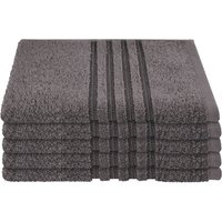 Schiesser Gästehandtücher "Milano aus 100% Baumwolle mit eleganter Bordüre in Hoch-Tief-Optik", (Set, 5 St., 5er Set Gästehandtücher 30 x 50 cm), Made in Green von Schiesser