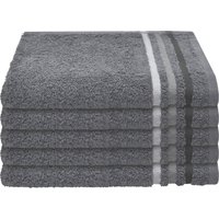Schiesser Gästehandtücher "Skyline Color aus 100 % Baumwolle mit eleganter Streifenbordüre", (Set, 5 St., 5 Gästehandtücher (30x50 cm), MADE IN GREEN by OEKO-TEX von Schiesser