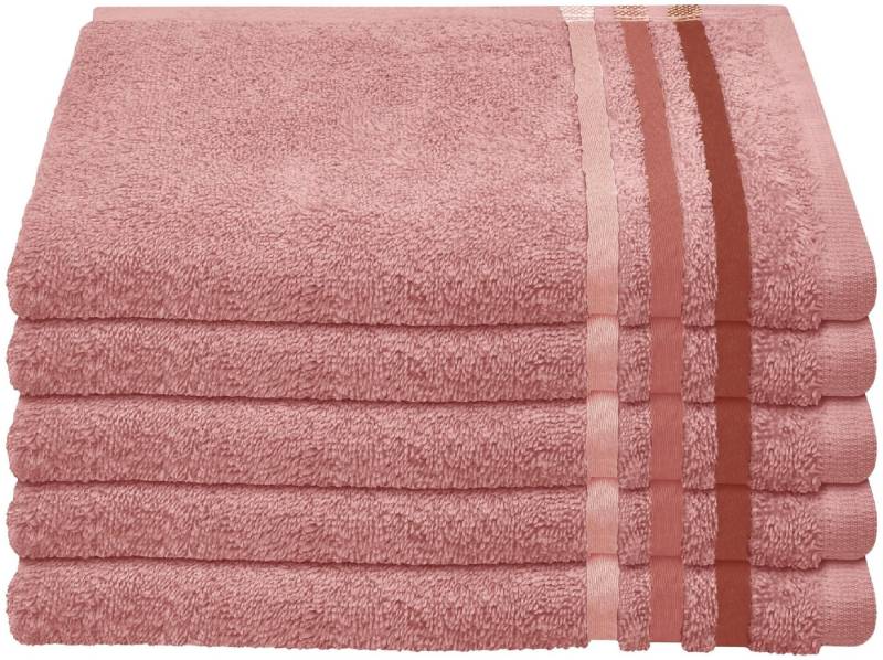 Schiesser Gästehandtücher Skyline Color aus 100 % Baumwolle mit eleganter Streifenbordüre, Frottier (Set, 5-St), MADE IN GREEN by OEKO-TEX® von Schiesser