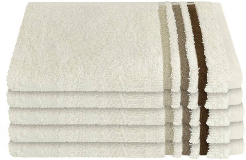 Schiesser Gästehandtücher Skyline Color aus 100 % Baumwolle mit eleganter Streifenbordüre, Frottier (Set, 5-St), MADE IN GREEN by OEKO-TEX® von Schiesser