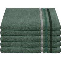 Schiesser Gästehandtücher "Skyline Color aus 100 % Baumwolle mit eleganter Streifenbordüre", (Set, 5 St., 5 Gästehandtücher (30x50 cm), MADE IN GREEN by OEKO-TEX von Schiesser