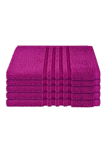 Schiesser Gästetuch-Set Milano aus 100% Baumwolle, 5-teilig, Farbe:Fuchsia, Größe:30 x 50 cm von Schiesser