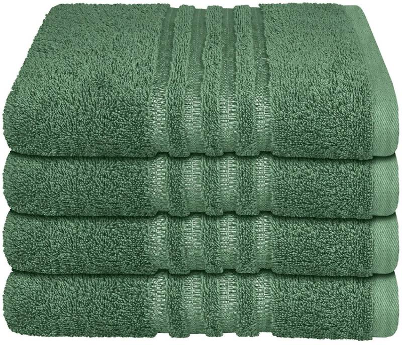 Schiesser Handtücher Milano aus 100% Baumwolle mit eleganter Bordüre in Hoch-Tief-Optik, Frottier (Set, 4-St), Made in Green von Schiesser