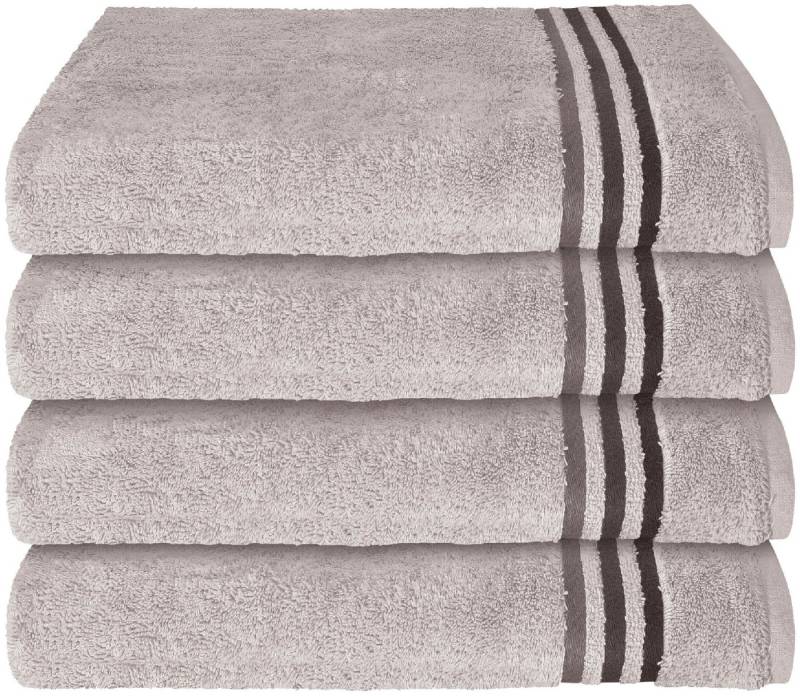 Schiesser Handtücher Skyline Color aus 100 % Baumwolle mit eleganter Streifenbordüre, Frottier (Set, 4-St), MADE IN GREEN by OEKO-TEX® von Schiesser
