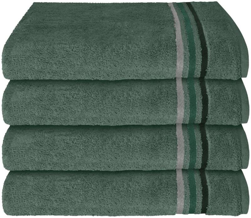Schiesser Handtücher Skyline Color aus 100 % Baumwolle mit eleganter Streifenbordüre, Frottier (Set, 4-St), MADE IN GREEN by OEKO-TEX® von Schiesser