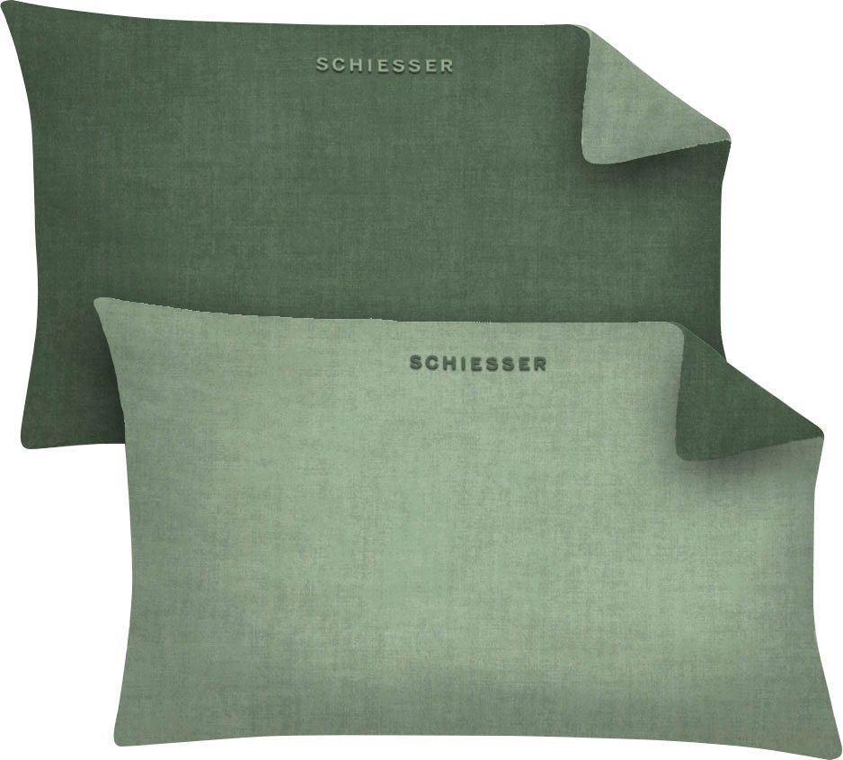 Schiesser Kissenbezüge Schiesser Feinbiber Doubleface Kissenhüllen 2er Pack, (2 Stück), mit toller Wendeoptik von Schiesser