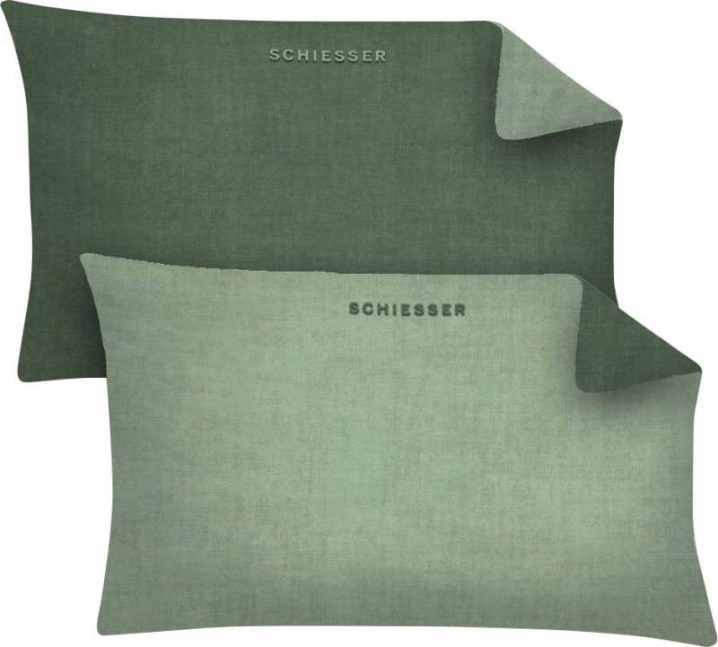 Schiesser Kissenbezüge Schiesser Feinbiber Doubleface Kissenhüllen 2er Pack, (2 Stück), mit toller Wendeoptik von Schiesser