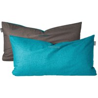 Schiesser - Kissenhüllenset Doubleface - Renforcé - 2-teilig - 40 x 80 cm - Türkis-Dunkelgrau von Schiesser
