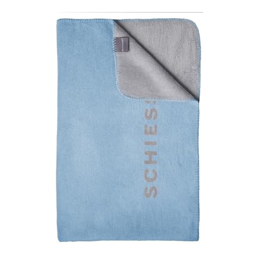 Schiesser Kuscheldecke Klara in Wendeoptik | Baumwoll-Mix | warm und flauschig | schadstoffgeprüft | 150x200cm | Hellblau von Schiesser