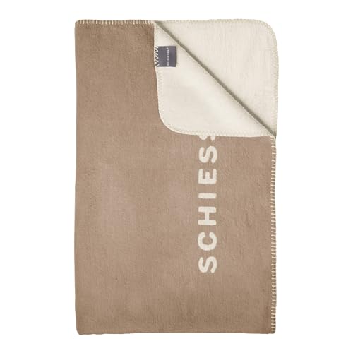 Schiesser Kuscheldecke Klara in Wendeoptik | Baumwoll-Mix | warm und flauschig | schadstoffgeprüft | 150x200cm | Taupe von Schiesser