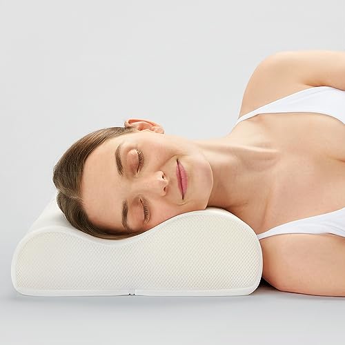 Schiesser Nackenstützkissen Sove mit Memory-Effekt für optimale Druckentlastung, Farbe:Weiß, Größe:60 x 35 cm von Schiesser