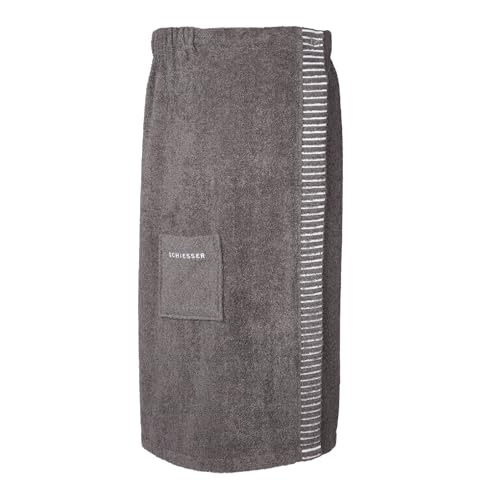 Schiesser Frottier Saunakilt Rom für Damen | 100% Baumwolle aus nachhaltiger Produktion | weich, saugstark, 3-Fach weitenverstellbar | 36-44 | Dunkelgrau | Anthrazit von Schiesser