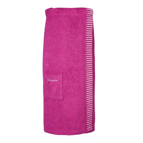 Schiesser Frottier Saunakilt Rom für Damen Curvy Plus Size | 100% Baumwolle aus nachhaltiger Produktion | weich, saugstark, 3-Fach weitenverstellbar | 46-52 | Fuchsia von Schiesser