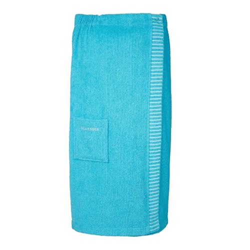 Schiesser Frottier Saunakilt Rom für Damen Curvy Plus Size | 100% Baumwolle aus nachhaltiger Produktion | weich, saugstark, 3-Fach weitenverstellbar | 46-52 | Türkis von Schiesser