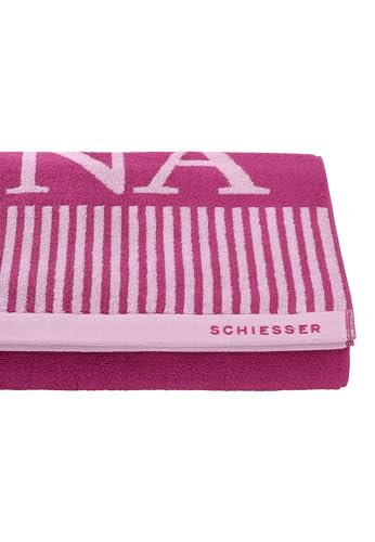 Schiesser Saunatuch Rom 75 x 200 cm, 100% Baumwolle, Farbe:Fuchsia, Größe:75 cm x 200 cm von Schiesser